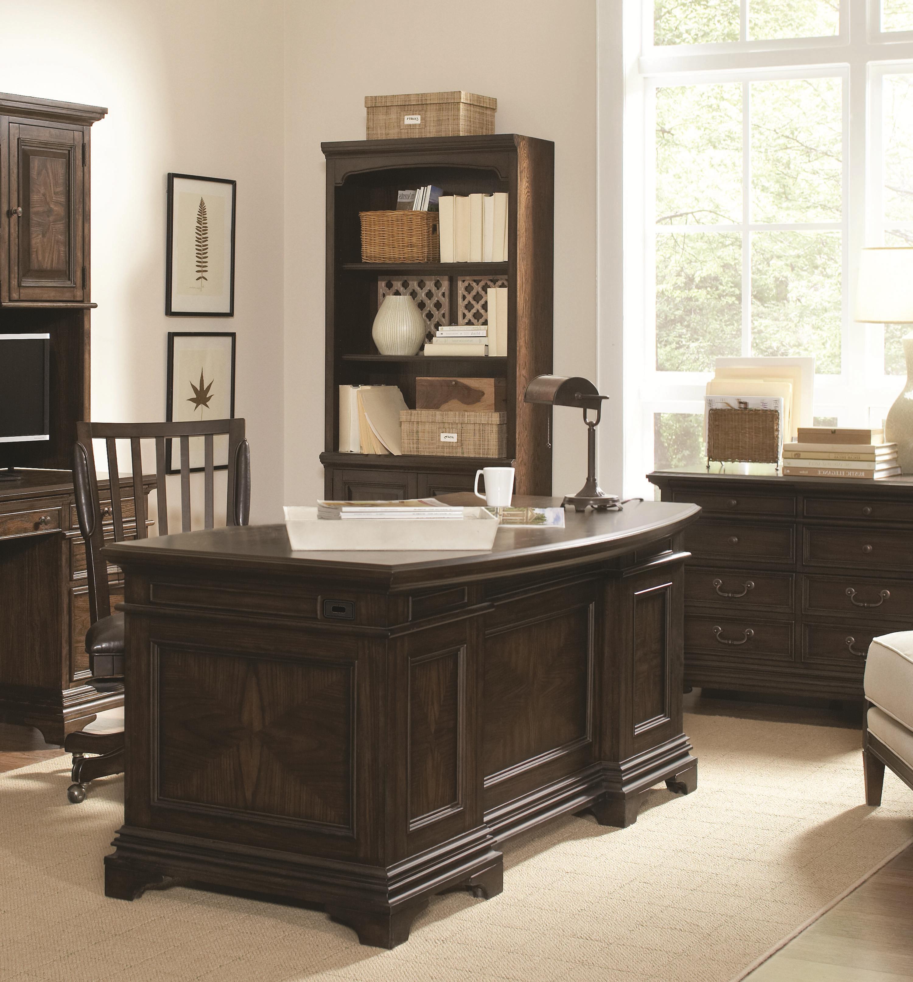Aspenhome Essex Curved Executive Desk with 7 Drawers Find Your Furniture Double Pedestal Desks